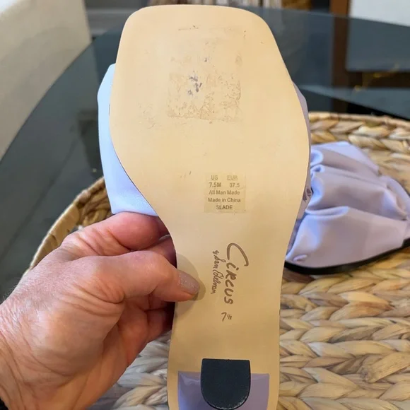 Circus by Sam Edelman Lilac Ruched Slide Mules size 7.5 - Picture 6 of 7